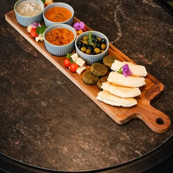 A Mediterranean sharing feast for a group at Maison Almaz, Canggu