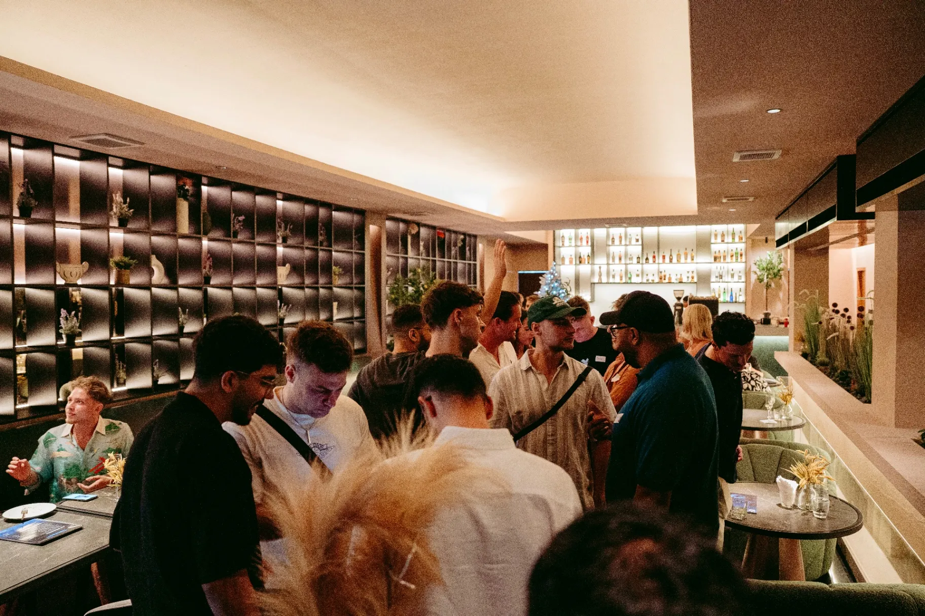 Vibrant crowd at exclusive party