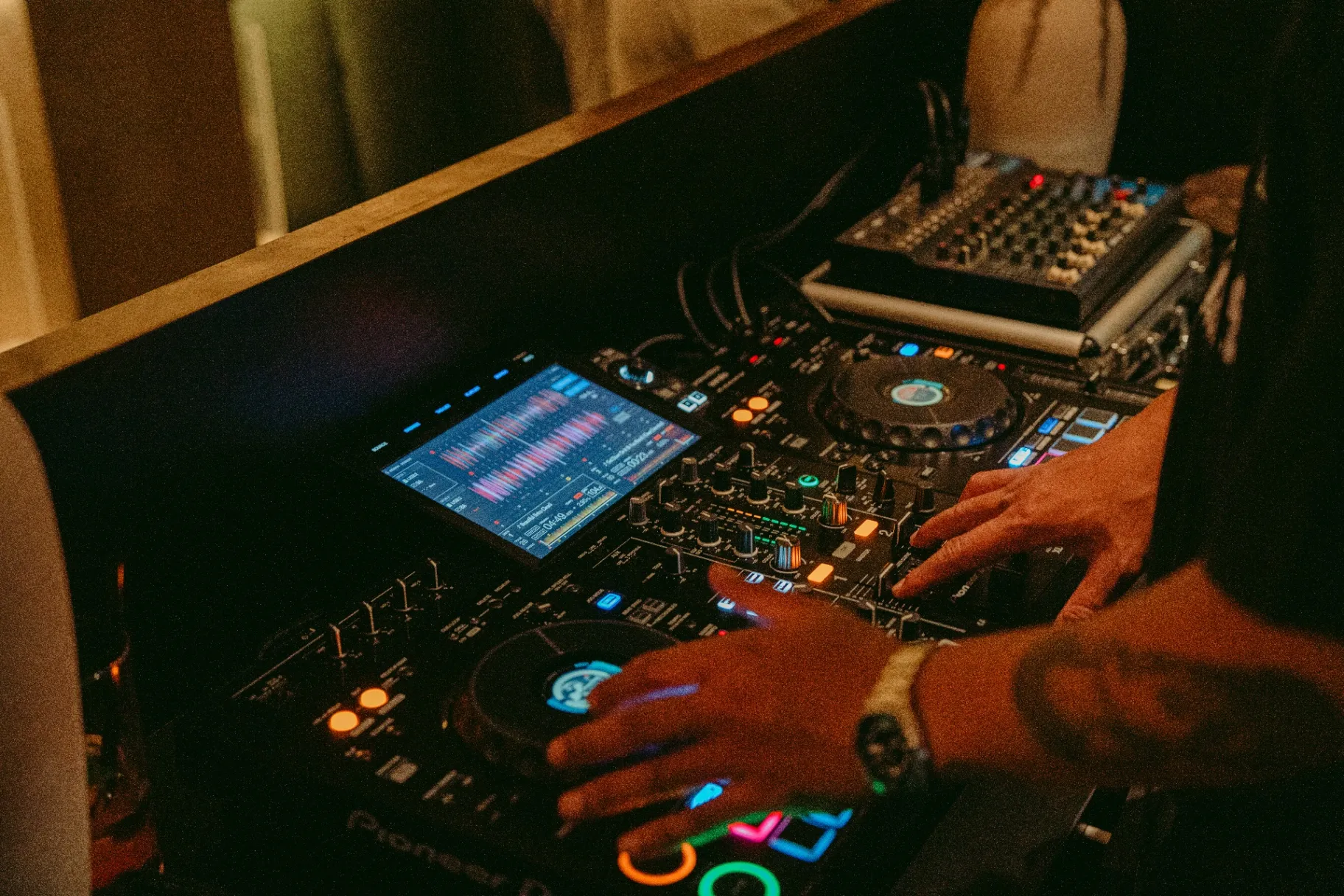 Professional DJ equipment close-up