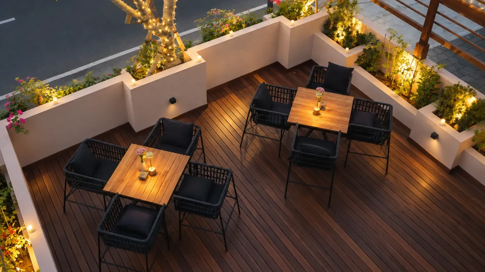 Private event terrace dining at Maison Almaz, Canggu